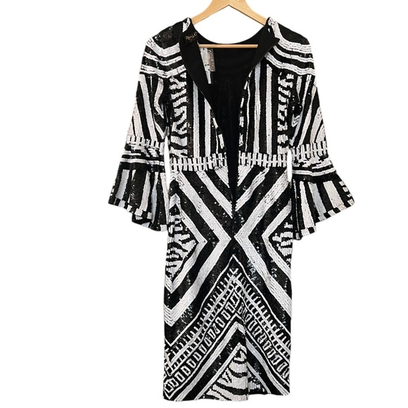 Alice Olivia Dress Jae Sequin Sheath Sz 6 - Picture 7 of 16